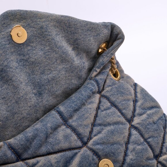 Saint Laurent Medium Puffer Monogramme Denim Chain Bag Denim - Picture 7 of 16